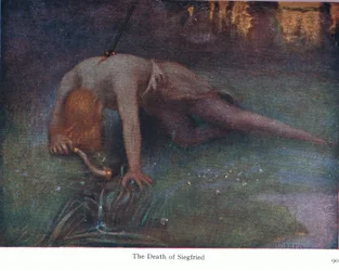La mort de Siegfried, illustration de The Stories of Wagner
