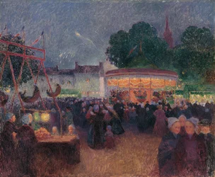 Foire nocturne à Saint-Pol-de-Léon, vers 1896