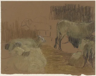 Moutons dans une étable