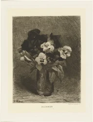 Violettes dans un vase (Fleurs)