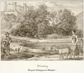 Mardi : Le Château de Salzbourg Vu du Sud