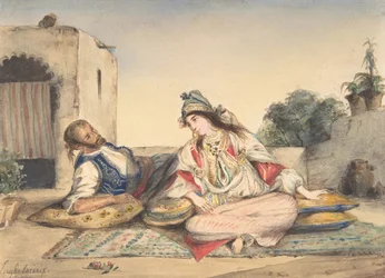 Un couple maure sur sa terrasse, 1832