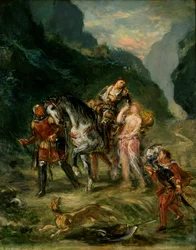 Angélique et Médor blessé, vers 1860 (huile sur toile)