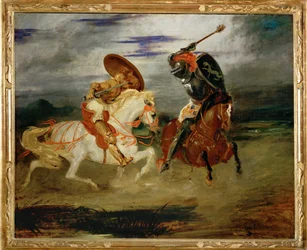 Combat de chevaliers dans la campagne - Un combat de chevaliers ...