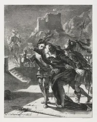Hamlet : Hamlet se précipite pour suivre le fantôme de son père, 1835