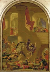 Héliodore expulsé du Temple, après avoir tenté de confisquer le trésor du Temple (peinture murale)