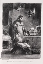 Illustrations pour Faust : Faust dans sa loge, 1828