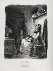Illustrations pour Faust : Marguerite avec la roue, 1828