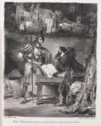 Illustrations pour Faust : Méphistophélès rend visite à Faust, 1828