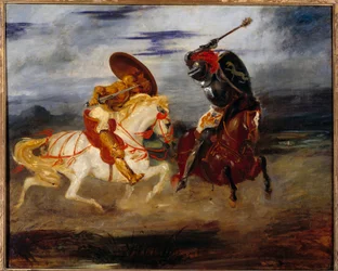 Chevaliers combattant dans la campagne