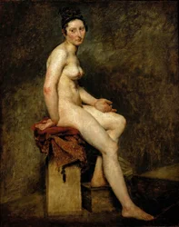 Mademoiselle Rose assise nue