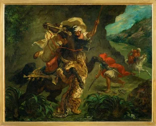 Chasse au tigre (peinture sur toile)