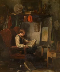 Jeune artiste dans un atelier