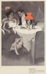 Conversation entre un directeur de théâtre et une actrice dans un café