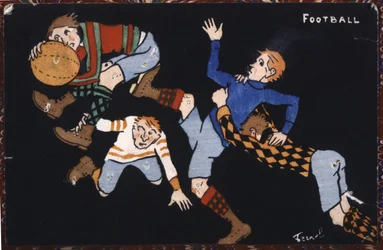 Football, début du 20e siècle (illustration)
