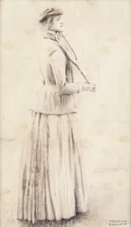 Une joueuse de tennis; Étude pour "Memories", vers 1887