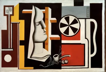 Nature morte avec masque en plâtre