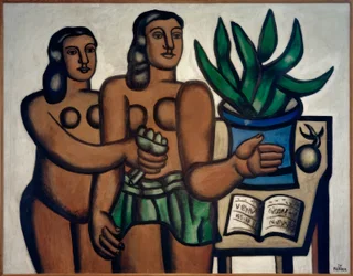 Deux femmes avec un vase bleu