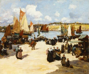 Une scène de port animée