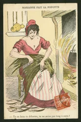 Carte postale, satirique en couleurs