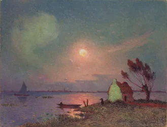 Lumière du soleil brumeuse, Bretagne, vers 1915