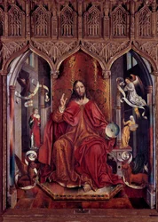 Christ en bois. Peinture par Fernando Gallego (ca. 1440-1507) 15ème siècle. Madrid, Musée du Prado