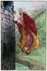 Illustration de Filiberto Scarpelli (1870-1933) pour la fable "I Nanini del Bosco" (Les nains du bois) tirée d
