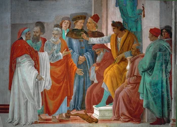 Dispute entre saint Pierre, saint Paul et le sorcier Simon Magus (fresque)