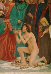Saint Pierre ressuscite le fils du préfet Teophil, son geôlier (peinture murale)