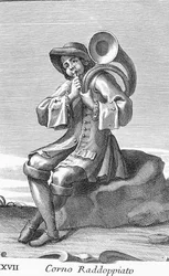 Corno Raddoppiato, planche XVII de Gabinetto Armonica, 1722