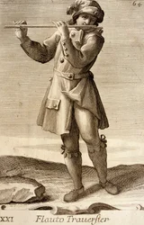 Homme jouant de la flûte