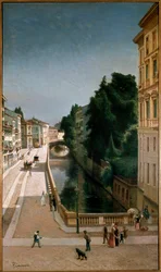 Vue du canal dans la rue Senato à Milan