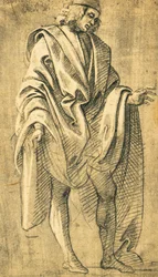 Étude de figure masculine humaine, dessin au crayon de Filippo Lippi
