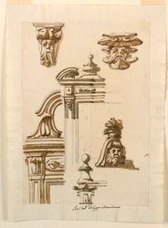 Dessin, études architecturales, 1750-90