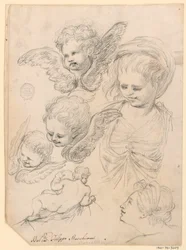 Dessin, études pour une représentation religieuse, 1725-40