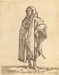 Soldat debout en long manteau