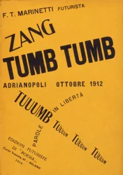 Couverture du livre « Zang Tumb Tumb » de Filippo Tommaso Marinetti, de 1912. Collection privée, Milan
