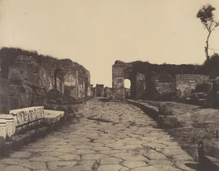 Pompéi, la Voie de Pompée, Monument funéraire de Mamia, vers 1853