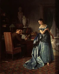 Une dame à la mode. Préparation pour un bal, 1872