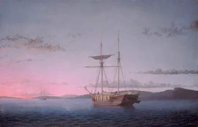 Goélettes de bois le soir sur la baie de Penobscot