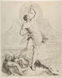 Samson tenant la mâchoire d
