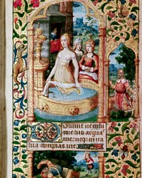 Bethsabée au bain est espionnée par le roi David