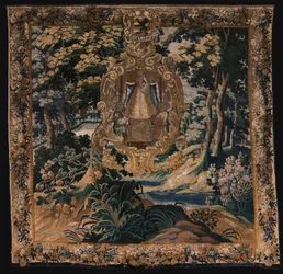 Tapisserie flamande. Paysage avec la Vierge noire. Atelier d