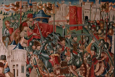 Tapisserie flamande. Série inconnue. Histoire romaine ? Tarquin l