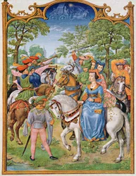 Le mois de mai : Fête des arbres, du Breviarium Grimani, c.1515