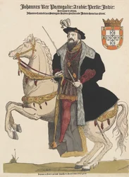 Jean III de Portugal 1502-1557, pub. XVIe siècle gravure en couleur