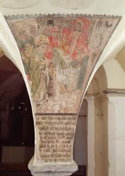 Messe de Saint Grégoire, fresque de la crypte