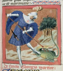Saint Georges et le dragon, de La Légende dorée par Jacques de Voragine (vers 1228-98)