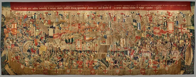 Musée paroissial des tapisseries (Museo Parroquial de Tapices de Pastrana). Tapisserie flamande. Encerclement d