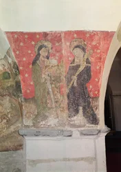 Saint Simon et Sainte Claire, fresque de la crypte, c.1480-1540